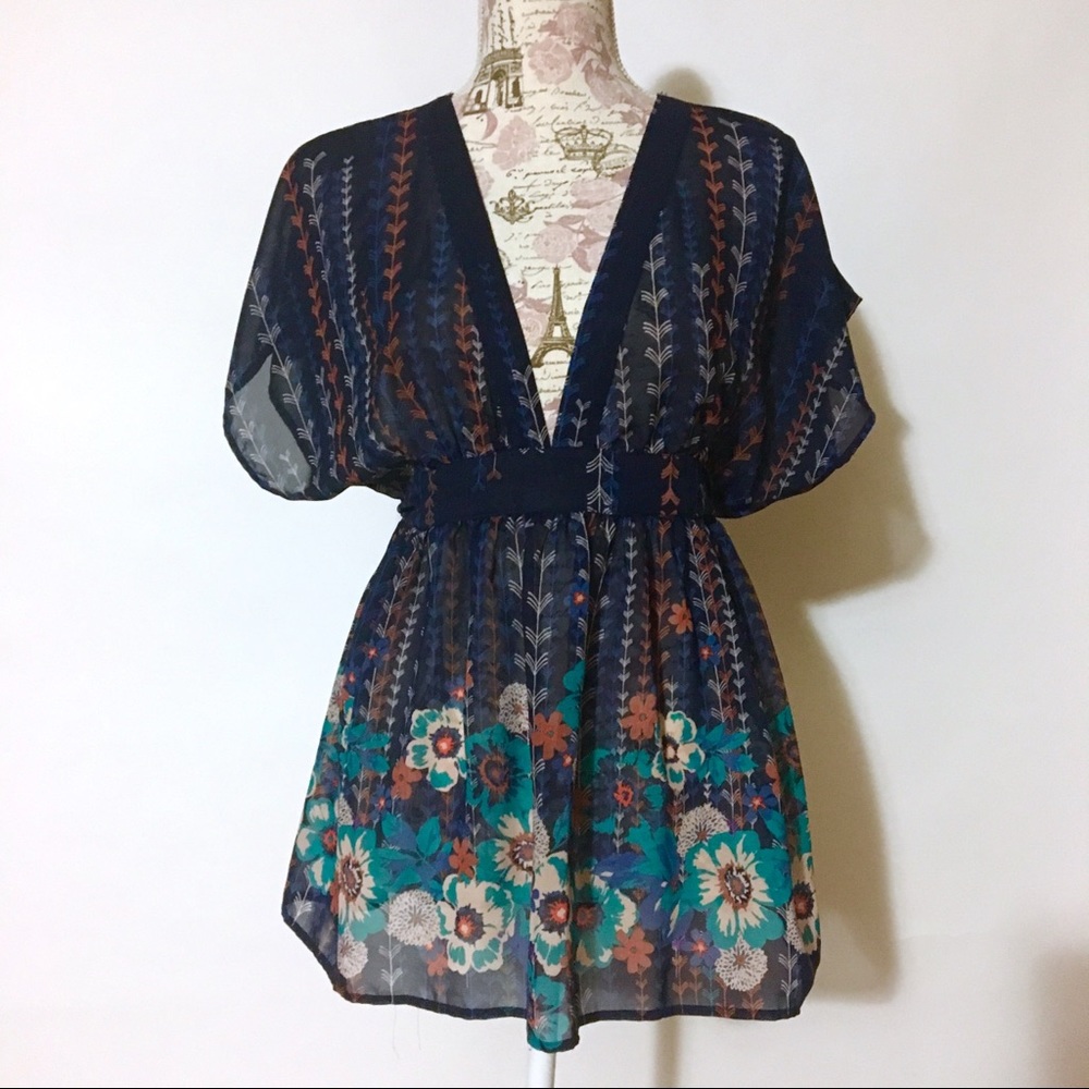 Sheer Floral Blouse